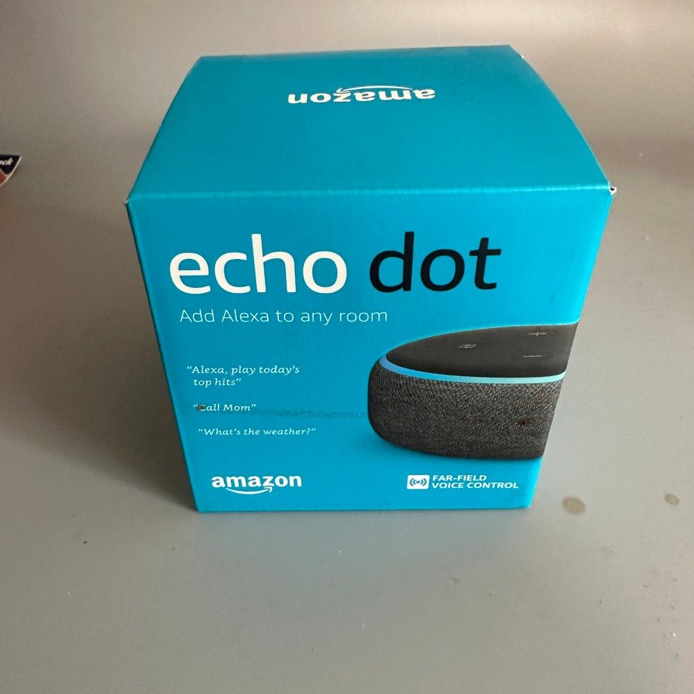 Amazon Echo Dot 3rd Gen Smart Speaker with Alexa Charcoal Fabric New in Box
